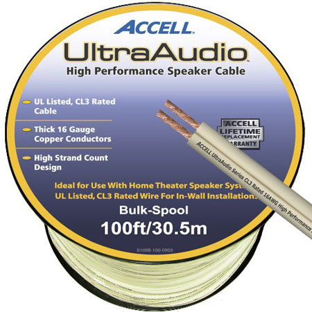 Accell UltraAudio CL3 Rated UL Listed 100' Speaker Cable