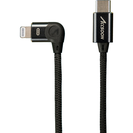 Accsoon CL30 1' USB-C Male to Lightning Male Cable, Black