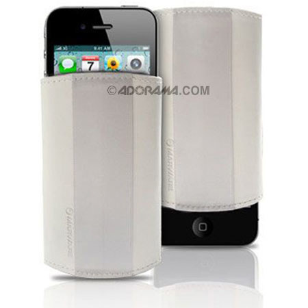 Marware Duo-Glide Leather Case for iPhone 4, White