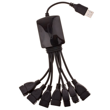 GGI International FHB702 USB 2.0 Squid 7-Port Hub, Blk