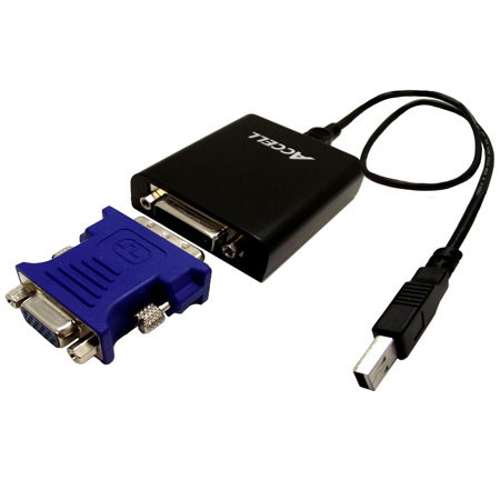 Accell UltraVideo USB 2.0 to DVI-I/VGA Video Adapter