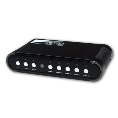 Accell UltraAV 5x1 Audio/Video HDMI Switch, 5 HDMI Inputs, 1 HDMI Output