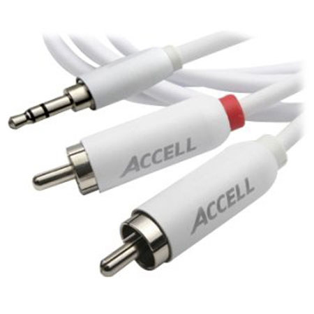 Accell 7ft Stereo Audio RCA Cable for iPod, 3.5mm Male to Two RCA Male
