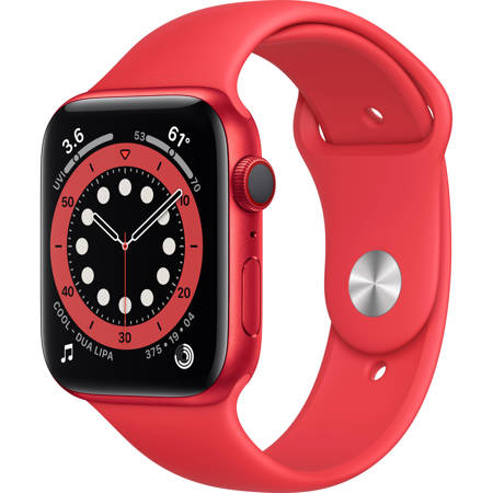 Apple Watch Series 6 GPS + Cellular, 44mm Red Aluminum Case with Red Sport Band