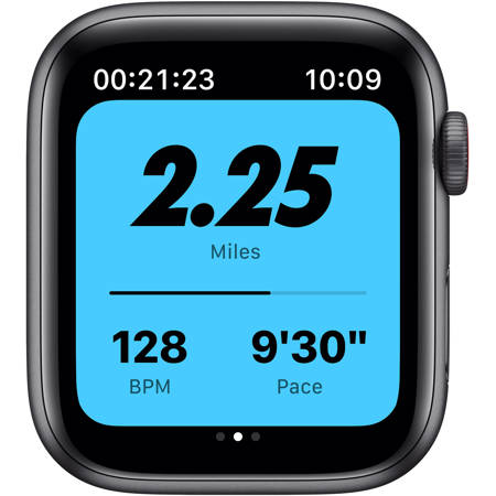 Apple Watch Nike SE GPS+Cel, 44mm Space Gray AL Case, Anthracite Sport Band, Reg