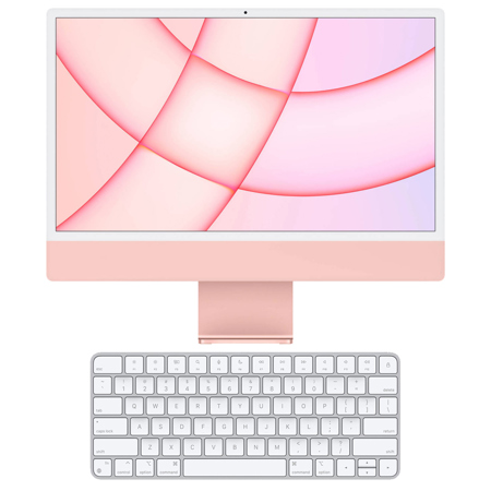 Apple iMac 24" with Retina 4.5K Display, M1 Chip with 8-Core CPU and 8-Core GPU, 8GB Memory, 512GB SSD, Pink, Mid 2021, Includes English and French Keyboards