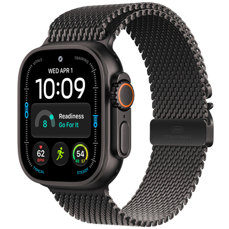 Apple Watch Ultra 4 GPS + Cellular 49mm Titanium Case Black Black Titanium Milanese Loop Small