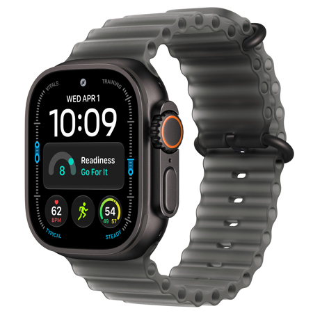 Apple Watch Ultra 4 GPS + Cellular 49mm Titanium Case Black Translucent Black Ocean Band Adjustable Strap