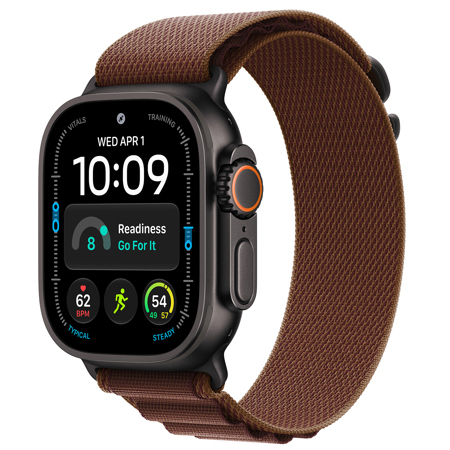 Apple Watch Ultra 4 GPS + Cellular 49mm Titanium Case Black Burgundy Alpine Loop Medium