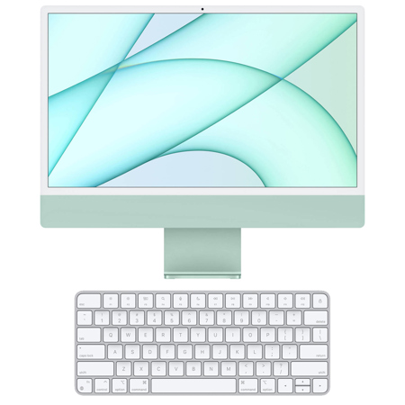 Apple iMac 24" with Retina 4.5K Display, M1 Chip with 8-Core CPU and 7-Core GPU, 8GB Memory, 256GB SSD, Green, Mid 2021, Includes English and French Keyboards
