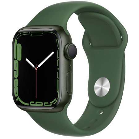 Apple Watch Series 7 GPS+Cell, 41mm Green AL Case w/Clover Sport Band, Regular