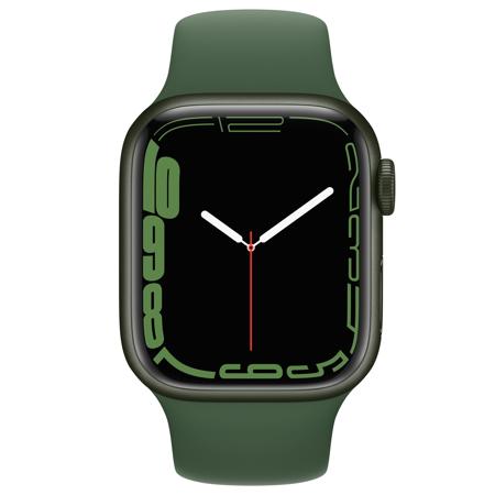 Apple Watch Series 7 GPS+Cell, 41mm Green AL Case w/Clover Sport Band, Regular