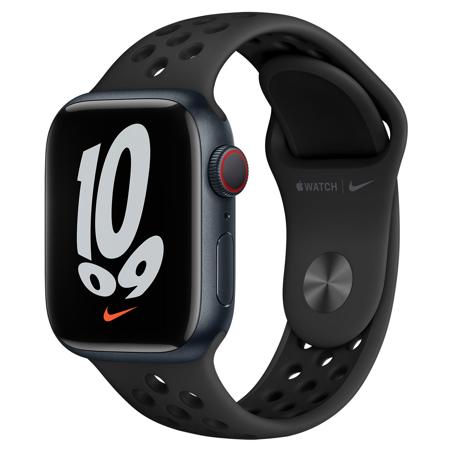 Apple Watch Nike 7 GPS+Cell, 41mm Midnight AL Case, Anthracite/Black Band, Reg