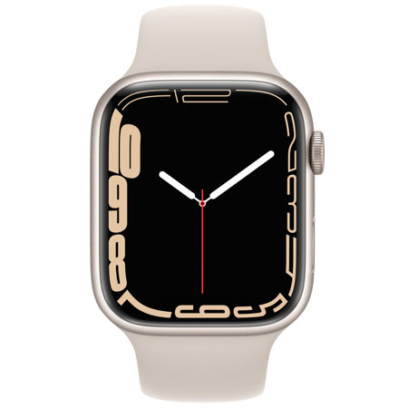 Apple Watch Series 7 GPS+Cell, 45mm Starlight AL Case, Starlight Sport Band, Reg