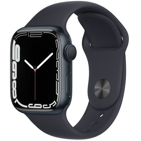 Apple Watch Series 7 GPS, 41mm Midnight AL Case w/Midnight Sport Band, Regular