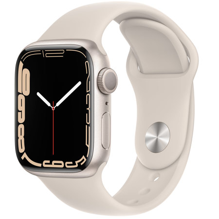 Apple Watch Series 7 GPS, 41mm Starlight AL Case w/Starlight Sport Band, Regular