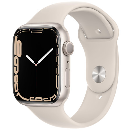 Apple Watch Series 7 GPS, 45mm Starlight AL Case w/Starlight Sport Band, Regular