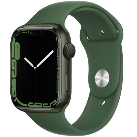 Apple Watch Series 7 GPS, 45mm Green AL Case w/Clover Sport Band, Regular