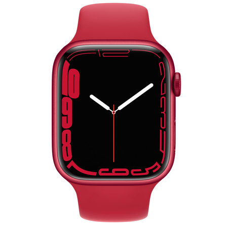 Apple Watch Series 7 GPS, 45mm RED Aluminum Case with RED Sport Band, Regular