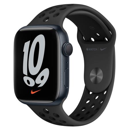 Apple Watch Nike 7 GPS, 45mm Midnight AL Case w/Anthracite/Black Sport Band, Reg