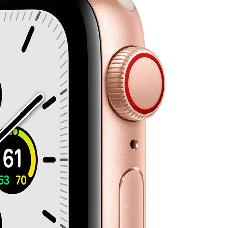 Apple Watch SE GPS, 40mm Gold Aluminum Case with Starlight Sport Band, Regular