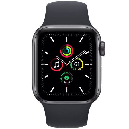 Apple Watch SE GPS+Cel, 40mm Space Gray AL Case with Midnight Sport Band,Regular
