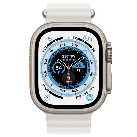 Apple Watch Ultra GPS + Cellular, 49mm Titanium Case with White Ocean Band