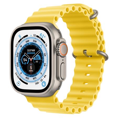 Apple Watch Ultra GPS + Cellular, 49mm Titanium Case with Yellow Ocean Band