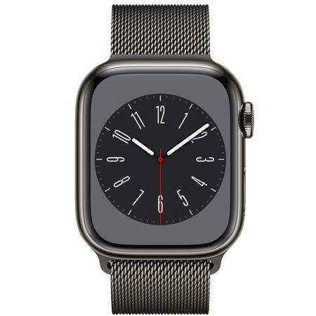 Apple Watch Series 8 GPS+Cell, 41mm Graphite SS Case with Graphite Milanese Loop