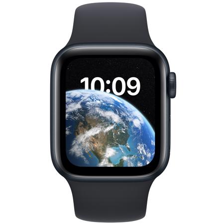 Apple Watch SE GPS, 40mm Midnight Al Case with Midnight Sport Band, M/L, 2022
