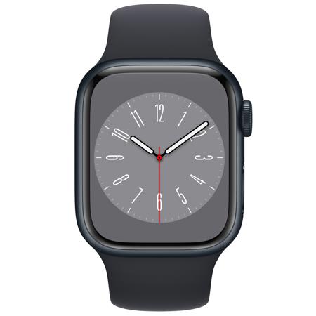 Apple Watch Series 8 GPS, 41mm Midnight Aluminum Case with Midnight Sport Band, Small/Medium