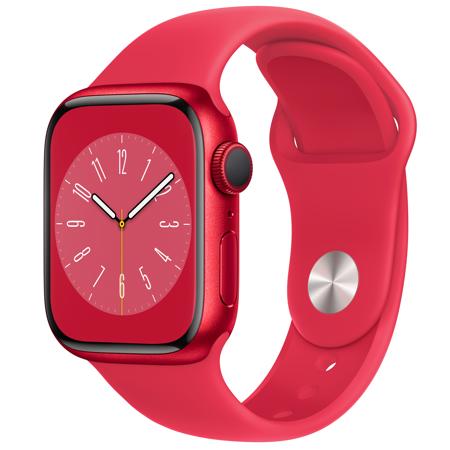 Apple Watch Series 8 GPS, 41mm RED Aluminum Case w/RED Sport Band