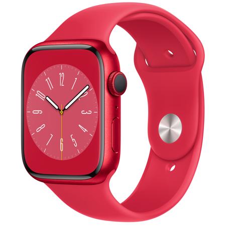 Apple Watch Series 8 GPS, 45mm RED Aluminum Case w/RED Sport Band