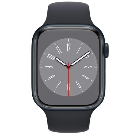 Apple Watch Series 8 GPS+Cell, 45mm Midnight AL Case w/Midnight Sport Band, S/M