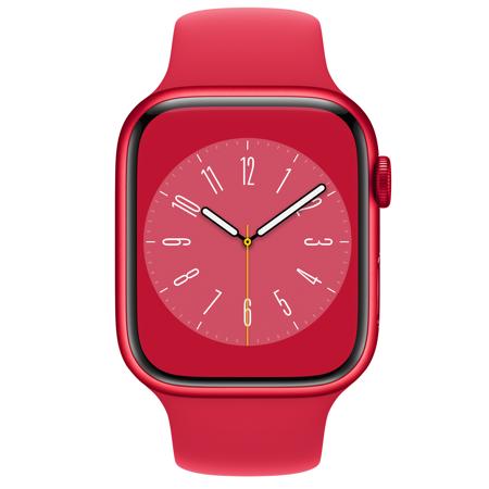 Apple Watch Series 8 GPS + Cellular, 45mm RED Aluminum Case w/RED Sport Band,S/M