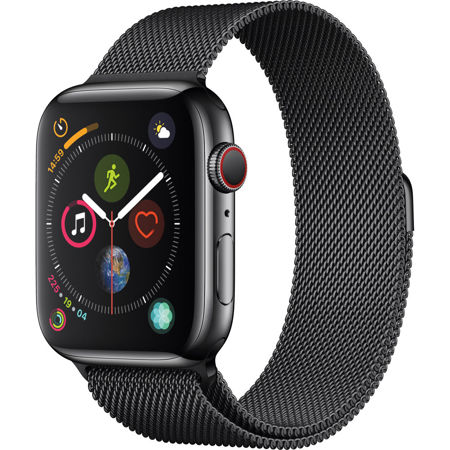 Apple Watch Series 4, GPS+Cell, 44mm, Space Black Stainless,Space Black Milanese