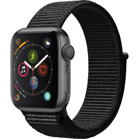 Apple Watch Series 4, GPS, 40mm, Space Gray Aluminum Case, Black Sport Loop