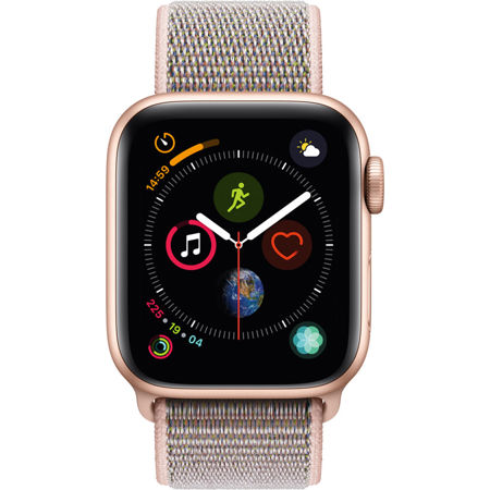 Apple Watch Series 4, GPS, 40mm, Gold Aluminum Case, Pink Sand Sport Loop