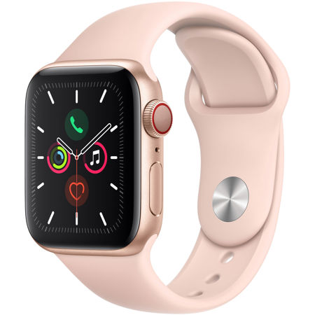 Apple Watch Series 5 GPS + Cellular, 40mm Gold Aluminum Case with Pink Sand Band