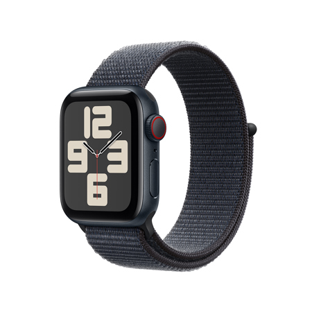Apple Watch SE GPS + Cellular Aluminum Case (2024) Ink Sport Loop Midnight 40mm Adjustable Strap