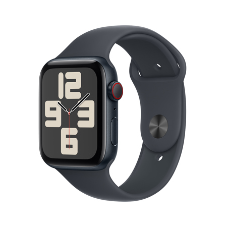 Apple Watch SE GPS + Cellular Aluminum Case (2024) Midnight Sport Band Midnight 44mm Small/Medium