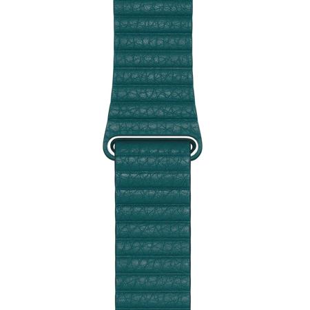 Apple Leather Loop Band for 42mm and 44mm Watch, Peacock, Large