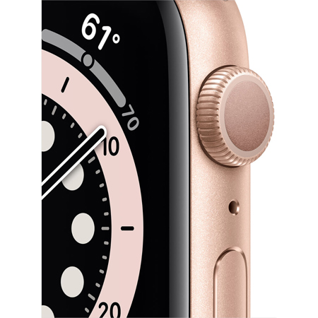 Apple Watch SE GPS, 44mm Gold Aluminum Case with Pink Sand Sport Band, Regular