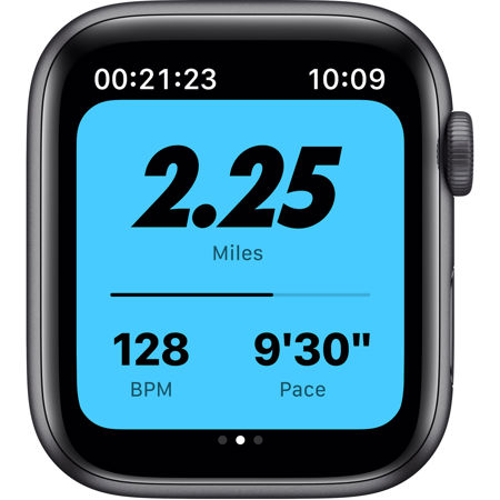 Apple Watch Nike SE GPS, 44mm Space Gray AL Case, Anthracite Sport Band, Regular