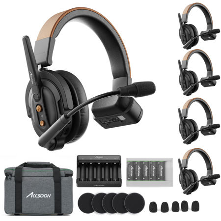 Accsoon CoMo SE Full-Duplex Wireless Intercom Single-Ear System with 5x Headsets