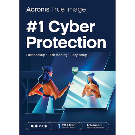 Acronis Cyber Protect Home Office Advanced Software License with 50GB Cloud Storage for PC/Mac, 1-Year Subscription, Download