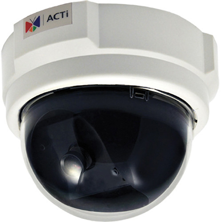 ACTi E51 Indoor IP Dome Camera with Basic WDR & Fixed Lens, 1MP, 1280x720, 30fps, H.264 HP, MJPEG, PoE