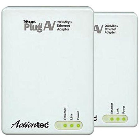 Actiontec MegaPlug AV 200 Mbps Powerline Ethernet Adapter Kit