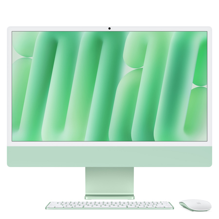 Apple iMac 24" with Retina 4.5K, M4 with 10-Core CPU & 10-Core GPU, Late 2024, Green 16GB 512GB SSD Gigabit Ethernet MagicKeyboard w/TouchID & Numeric Key Nano-Texture Display