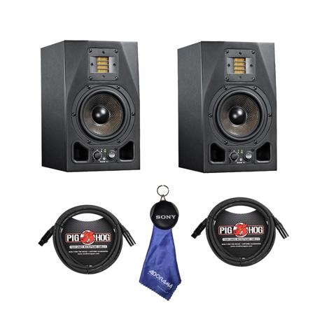 Adam Audio 2x A5X 5.5" 100W 2-Way Active Nearfeld Monitor W/2x 15' 8mm XLR Cable